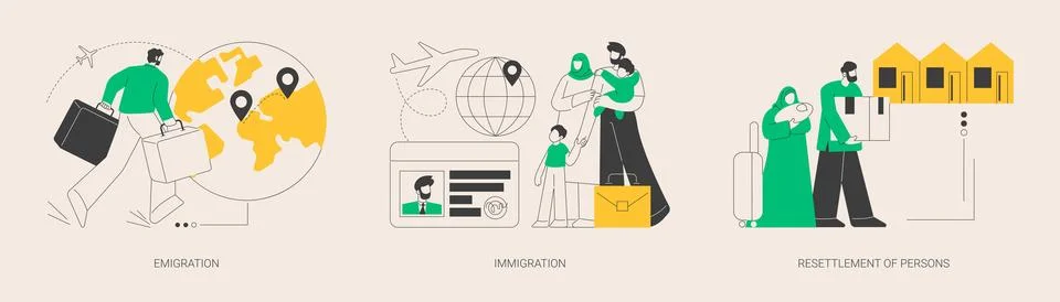 Foreign residence abstract concept vector illustrations. Stock Illustration