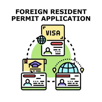 Foreign resident permit application concept vector illustration Stock Illustration