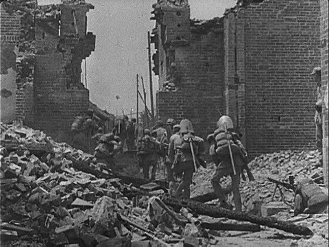 The Foreign Settlement in Shanghai has troops from several nations, including Stock Footage 79547558