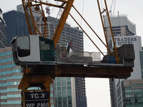 Foreign workers are working in a construction site Stock Photos