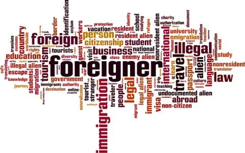 Foreigner word cloud Stock Illustration