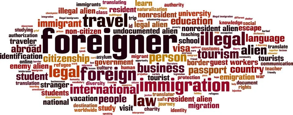 Foreigner word cloud Stock Illustration