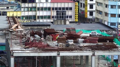 Foreigner worker at construction site Stock Footage 105327759
