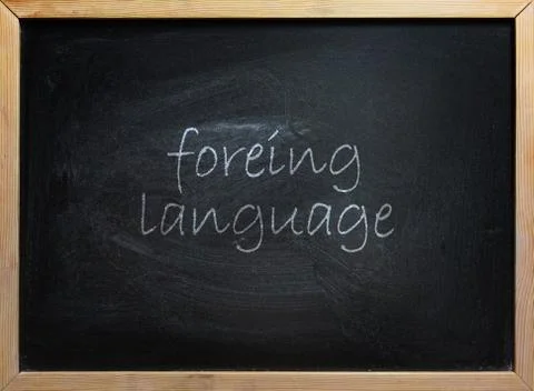 Foreing Language Text On School Board Stock Photos