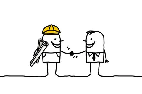 Foreman and client handshake Stock Illustration