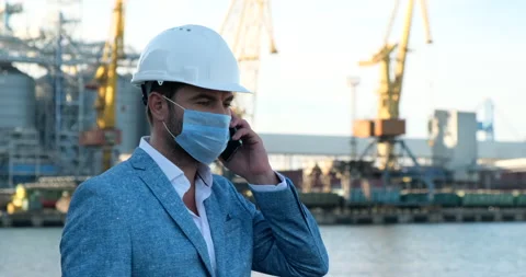 Foreman control loading Containers box from Cargo freight ship for import export Stock Footage 147490518