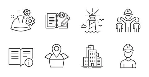 Foreman, Engineering documentation and Engineering team icons set. Vector 스톡 일러스트