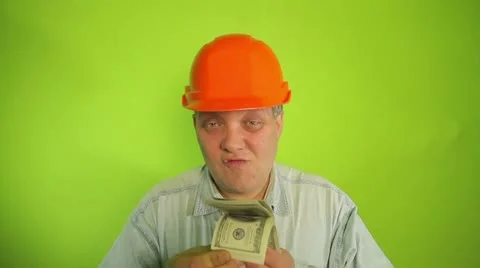 Foreman holding the money Stock Footage 16706283