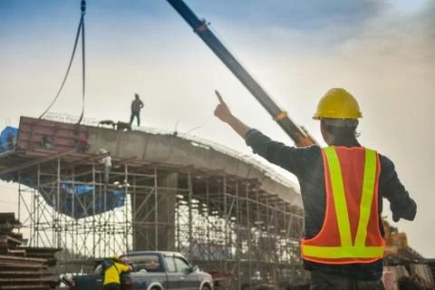 Foreman holding tablet use technology inspection control construction archite Stock Photos