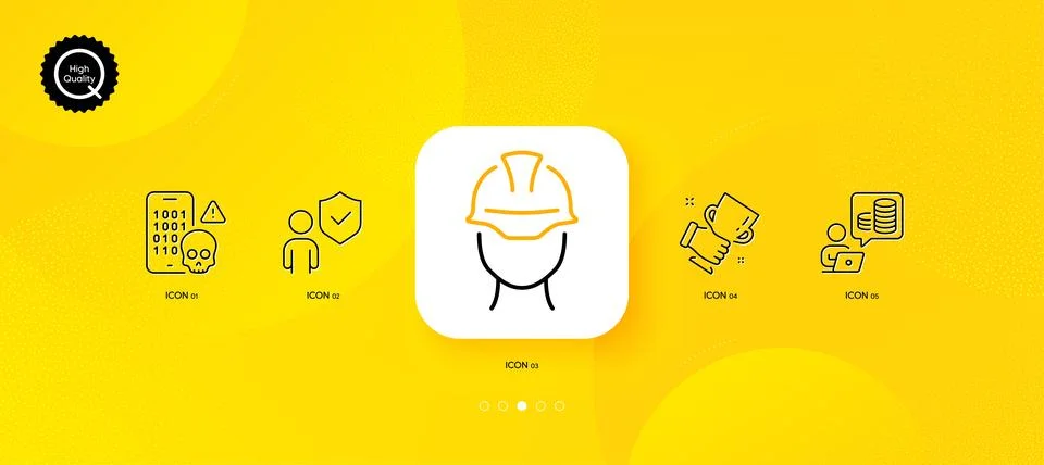 Foreman, Security and Winner cup minimal line icons. For web application イラスト素材