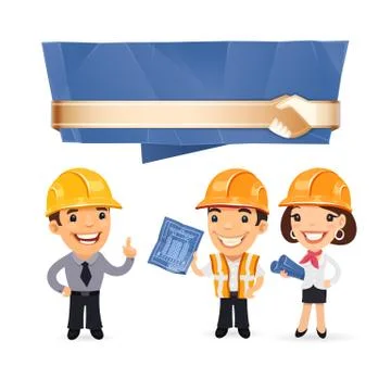 Foremen with Speech Bubble Stock Illustration