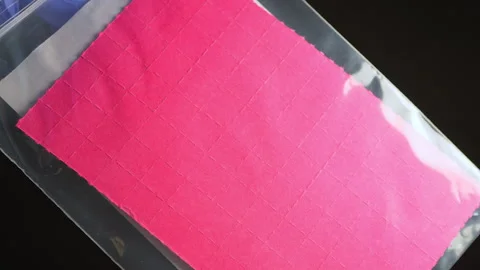 Forensic in blue gloves examination LSD acid confiscation. Laboratory set p.. Stock Footage 340415575