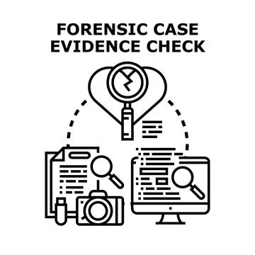 Forensic case evidence checking and investigation process Stock-Illustration
