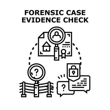 Forensic case evidence checking investigation and legal documentation Ilustración de archivo