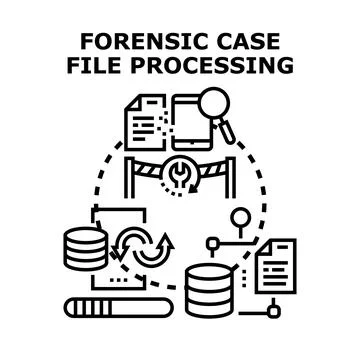 Forensic case file processing data investigation concept イラスト素材