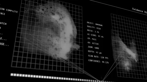 Forensic DNA Analysis HUD Biologist Scanning Sample Telemetry Screen Simulation Stock Footage 340933122