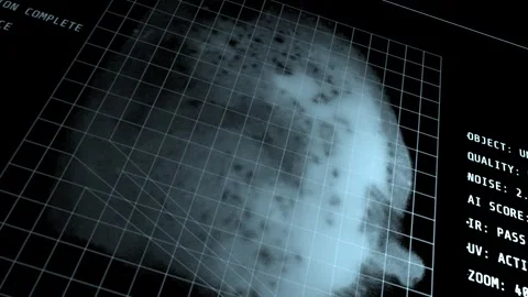 Forensic DNA Laboratory Sample Scanning Telemetry Interface Close Up Detail Stock Footage 341424052