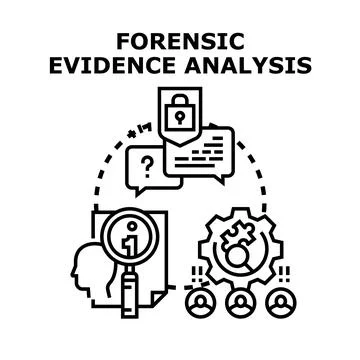 Forensic evidence analysis and data investigation concept Illustrazione stock