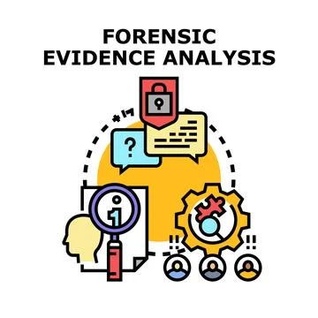 Forensic evidence analysis and data investigation concept Illustrazione stock