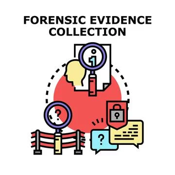 Forensic evidence collection process and investigation concept Stock Illustration