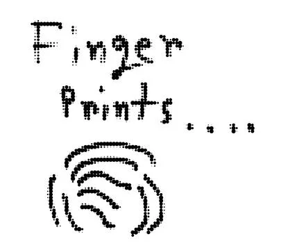Forensic evidence concept featuring a drawn fingerprint icon, fingerprint Stock Illustration