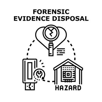 Forensic evidence disposal concept process and system Stock Illustration