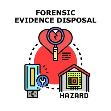 Forensic evidence disposal concept process and system 스톡 일러스트