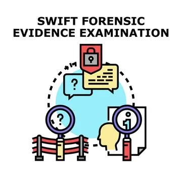 Forensic evidence examination process securing investigation data 스톡 일러스트