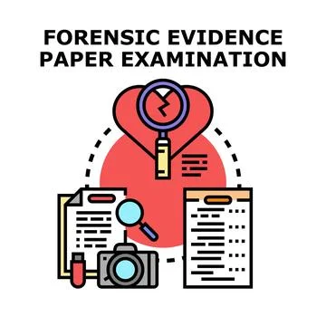 Forensic evidence paper examination and investigation process Stock Illustration
