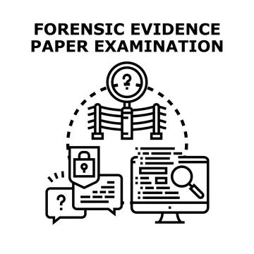 Forensic evidence paper examination concept illustration Stock Illustration