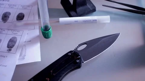 Forensic examination knife Stock Footage 66060609