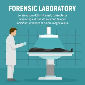 Forensic laboratory concept background, flat style Stock Illustration