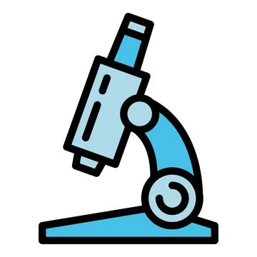 Forensic laboratory microscope icon, outline style Stock Illustration