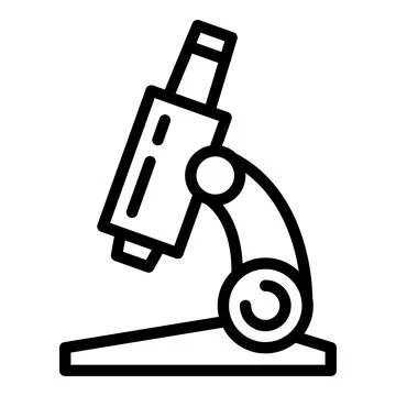 Forensic laboratory microscope icon, outline style Stock Illustration