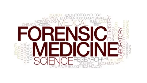 Forensic medicine animated word cloud, text animation. Kinetic typography. Stock Footage 72669501