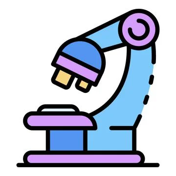 Forensic microscope icon color outline vector Stock Illustration