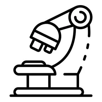 Forensic microscope icon, outline style Stock Illustration