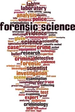 Forensic science word cloud Stock Illustration