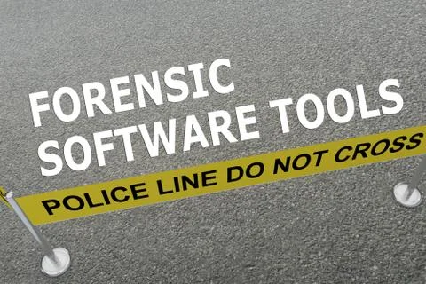 Forensic Software Tools police concept Stock Illustration
