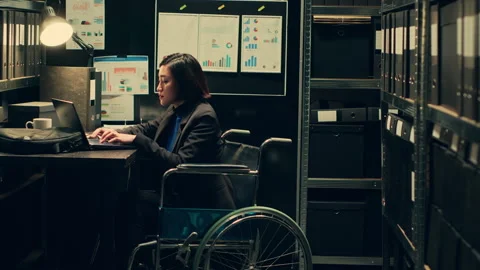 Forensic team extracting DNA samples for modern analysis in archive room Stock Footage 267481570