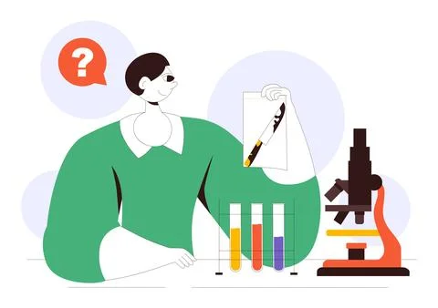 Forensics Technology Vector Illustration Featuring Biometric Access Control.. Stock Illustration