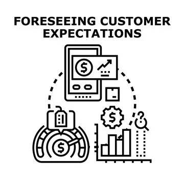 Foreseeing customer expectations and business growth strategy Stock Illustration