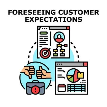 Foreseeing customer expectations and satisfaction metric planning Stock Illustration