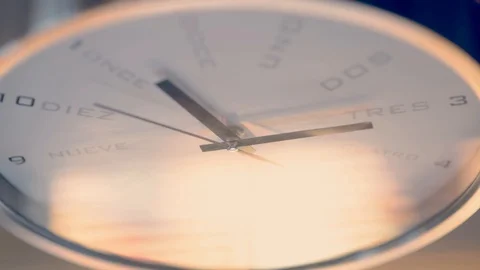 Foreshortened view of a wall clock Stock Footage 100678164