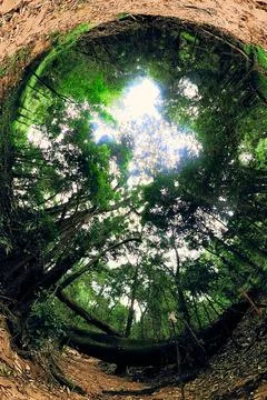Forest in 360 view Stock Photos