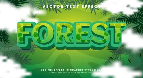 Forest 3D editable text effect Template Stock Illustration