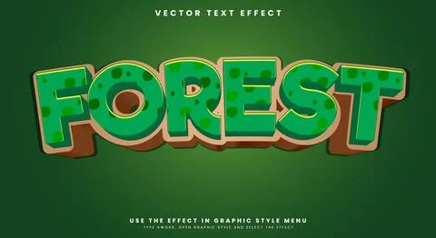 Forest 3d editable text effect Stock Illustration