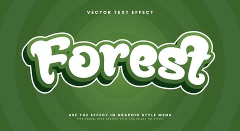 Forest 3d editable text effect Template Stock Illustration