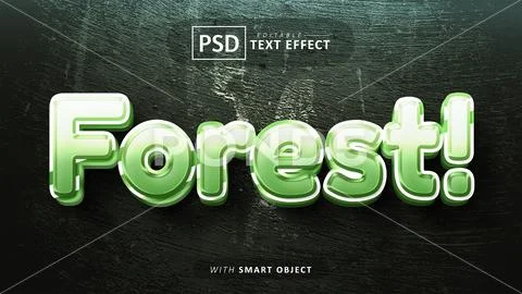 Forest 3d text effect editable PSDテンプレート