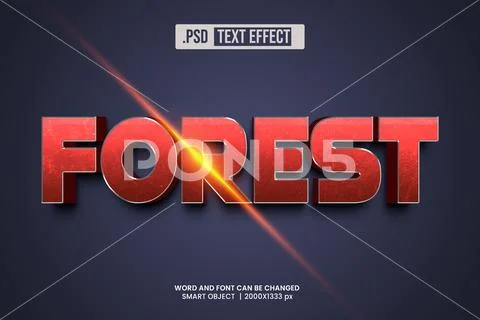 Forest 3d Text Effect Editable PSD PSD Template